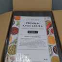 Square Spice Jars with Bamboo Wooden Lid (Pack of 24) Spice Jars with Shaker Insert and 240 Labels - Bamboo Lid Glass Container for Spice Organisation [4.3 in  1.8 in]