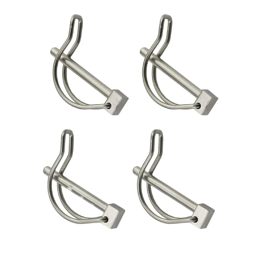 Stainless Steel 316 Quick Lock Release Trailer Towing Coupler Safety Pin Dia 4.5MM(3/16in) Cotter pins Bicycle Stroller Cargo Boat Stage Leg Hitch Hook Clip (4)