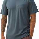 VPG Pocket T Shirts for Men, Cotton Crew Neck Short Sleeve Plain Loose Fit Lightweight Tee Shirts (Gray, L)