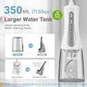 2026 New 350ML Water Dental Flosser Teeth Pick with Bag, 5 Modes Portable Cordless Oral Irrigator Cleaner, Electric Rechargeable IPX7 Waterproof for Home Travel Teeth Cleaning Flossing (White)