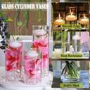 24 Pcs Floating Candles 12 Glass Vases for Centerpieces with 400 Acrylic Fake Ice Cubes 6 Pearl String Vase Filler Floating Candle Centerpieces for Tables Party Event Wedding Home Decor