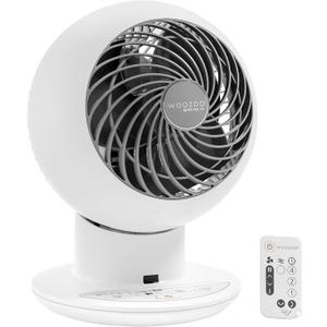 IRIS USA WOOZOO Air Circulator Fan with Remote, Oscillating, 5 Speeds, 82ft Max Air Distance, Adjustable Tilt, Quiet Motor, Small Fan for Bedroom, Office, Dorm, White