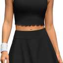 ATTRACO Tennis Outfits for Women Racerback Golf Activewear Exercise Workout Dress (Small, Black)