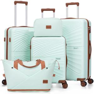 Luggage Sets 5 Piece, Suitcases with Wheels, ABS Hard Case Luggage with TSA Lock Spinner Wheels, Carry On Luggage Set (20/24/28 inch)