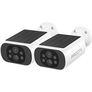 Solar Security Camera Outdoor Wireless, 4MP Battery Powered Home Surveillance Camera with Embedded Solar Panel, PIR Motion Sensor, 2.4G/5G Dual Band WiFi (2 Pack)