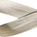QIANF Twill Tape Ribbon 100% Cotton Natural Color 3/4 Inch Wide 50 Yard Roll Herringbone Tape(3/4 Inch-50Yard, Off-White)