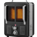 Comfort Zone Electric Portable Milkhouse Style Utility Space Heater with Adjustable Thermostat, Overheat Protection, and Safety Tip-Over Switch, Ideal for Garage or Greenhouse, 1,500W, CZ798BK
