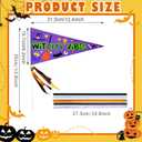 24 Set DIY Halloween Stick Flags 6.2" x 12.4" Paper Pennant Flags with Ribbons Include 24 Ghost Boo Pennant Flags 24 Flat Bamboo Stick 120 Ribbons for Halloween Boo Basket Decoration