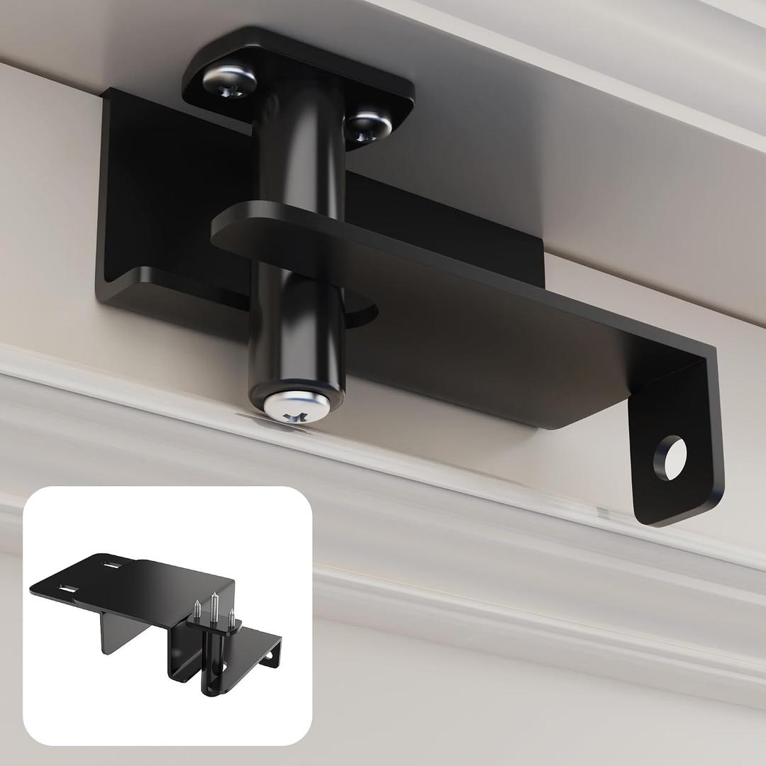 Adjustable Child Safety Door Top LockMetal Child Proof Door Top Lock for Interior&Exterior&French DoorLock & Unlock from Either Sidesfor ChildproofingSliding Door Lock for Kids SafetyBlack