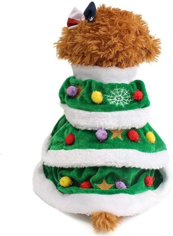 NACOCO Dog Cloak Pet Winter Clothes Christmas Tree Coat Cute and Warm Dog Costumes (Green, M)