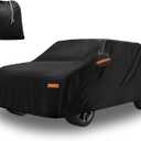 X AUTOHAUX Protective Car Cover for Mini Cooper 4DR - Waterproof, UV-Resistant, and All-Weather Protection with Door Zipper, 210D-PU Material, Black