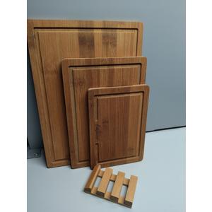 Bamboo Cutting Board Set of 3 – Wooden Chopping Boards with Juice Groove – Large, Medium & Small Kitchen Cutting Boards for Meat, Vegetables & Charcuterie