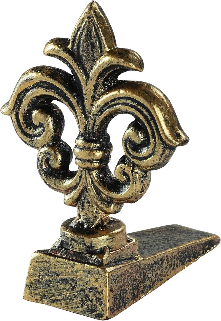 Door Stoppers for Bottom of Door Cast Iron Decorative Door Stop Wedge Doorstops (Antique Gold)