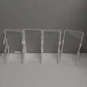 Yoande 4 Pcs 3 Tier Plate Dinnerware Display Stand Acrylic Clear Plate Stand China Platters Holder Setting Racks for Kitchenware Display Cabinet Organizer