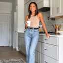 XZQTIVE 3 Pack Women Belts For Jeans Dresses Pants Ladies Leather Waist Belt with Gold Buckle (Square Buckle Black+brown+beige)