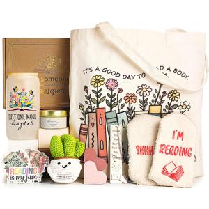 MHSMHL Book Lovers Gifts for Women, Gifts for Book Lovers Women, Bookish Gift for Readers, Reading Accessories Gift for Reading Club Present for Christmas Birthday White Elephant Secret Santa