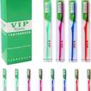 12-Pack Extra Hard and Firm Toothbrush, Firm Bristles Manual Toothbrush for Adults Deep Cleaning, 4 Assorted Colors Bulk Set, Whitening Toothbrush Kit for Family Travel