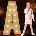 4FT Marquee Light Up Letters, Large DIY Giant Letter A for Baby Shower, Birthday Party Backdrop Decor, Wedding Engagement Party, Pre-Cut Foam Board