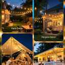 Brightown 52FT Solar String Lights Outdoor Waterproof, Patio Lights with Remote and 15+1 LED Shatterproof Bulbs, Dimmable & Timable, 3 Light Modes, Solar Lights Outdoor for Yard Garden Camping Party