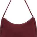 CYHTWSDJ Shoulder Bags for Women, Cute Hobo Tote Handbag Mini Clutch Purse with Zipper Closure (Large, Suede-cherry)