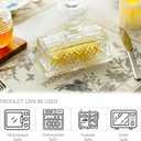 Crystal Covered Butter Dish,8inch Classic Glass 2-Piece Design Butter Keeper with Lid | Butter Holder | Dishwasher Safe