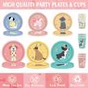 121PCS Dog Birthday Party Supplies Puppy Party Decorations with Plates & Napkins, Dog Birthday Party Decorations for Kids, Puppy Birthday Party Tableware Set for Baby Shower & Party Decor
