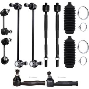 Front Inner Outer Tie Rod End w/Steering Boot fit for Scion tC 2005 2006 2007 2008 2009 2010, Suspension Kit with Sway Bar Link - 10pc Set