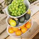 Seven Sparta 3 Tier Fruit Bowl for Kitchen Counter (PLUS Series) / Ceramic Serving Bowls with Bamboo Stand/Big Size Tiered Fruit Basket for Fruit Vegetable Storage, Dessert, Salad Buffet Server