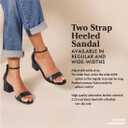 Amazon Essentials Women's Two Strap Ankle Strap Block Heel Sandal, Size 7.5