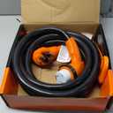 50 Amp Generator Cord 15 ft, Heavy Duty 6/3+8/1 STW AWG 50 Amp RV Extension Cord with Grip Handle Twist Lock, NEMA 14-50P to SS2-50R with Polarity Lamp and Power Indicator