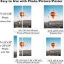JCJMY 24x30 Picture Frame with 20x24 Mat, Display Photo 20x24 with Mat or 24 x 30 Without Mat, Wall Hanging Large 24 by 30 Poster Frame with Plexiglass, White