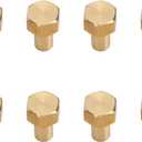 1/24 RC Hex Nut, Pack of 8 Gold Brass Wheel Nuts 1/24 RC Hex Nuts Set Wear RC Wheel Lock Nut Spare Parts RC Accessories Replacement Fit for SCX24 RC Model Car (8mm)