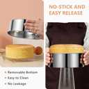 9 Inch Cake Pan, Leakproof & Nonstick, Removable Bottom & Easy Releasing Round Cake Pan, 304 Stainless Steel Cake Baking Pans, Non-Toxic & Healthy, Dishwasher Safe
