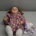 Angelbaby Real Looking Reborn Baby Girl Doll 24 Inch 60Cm Reborn Toddler Silicone Doll with Teeth Lifelike Newborn Babies Cute Life Size Child for Girl Boy Best Toy Gifts (Purple)