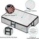Under Bed Shoe Storage Organizer for Closet 2 Pack- Fits 24 Pairs Underbed Shoes Container Boxes, Light Grey