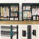 SONGMICS Heavy-Duty Rolling Clothes Rack, Garment Rack, Portable Closet on Wheels, with Adjustable Mesh Shelves and Hanging Rails, Fabric Cover, 15.8 x 86.4 x 76 Inches, Ink Black ULGR437BH01