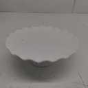 White Cake Stand, 10 Inch Cake Stands for Tea Party, Round Dessert Stand, Small Cake Plate Cupcake Stand for Dessert Table Display, Ruffle Trim
