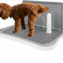 Dog Pee Pad Holder, Indoor Dog Potty Pad with Splash Guard, Dogs Toilet Training Tray for Small & Medium Dogs, Waterproof Easy-Clean 20.1"X15.6"X1.4"(White)