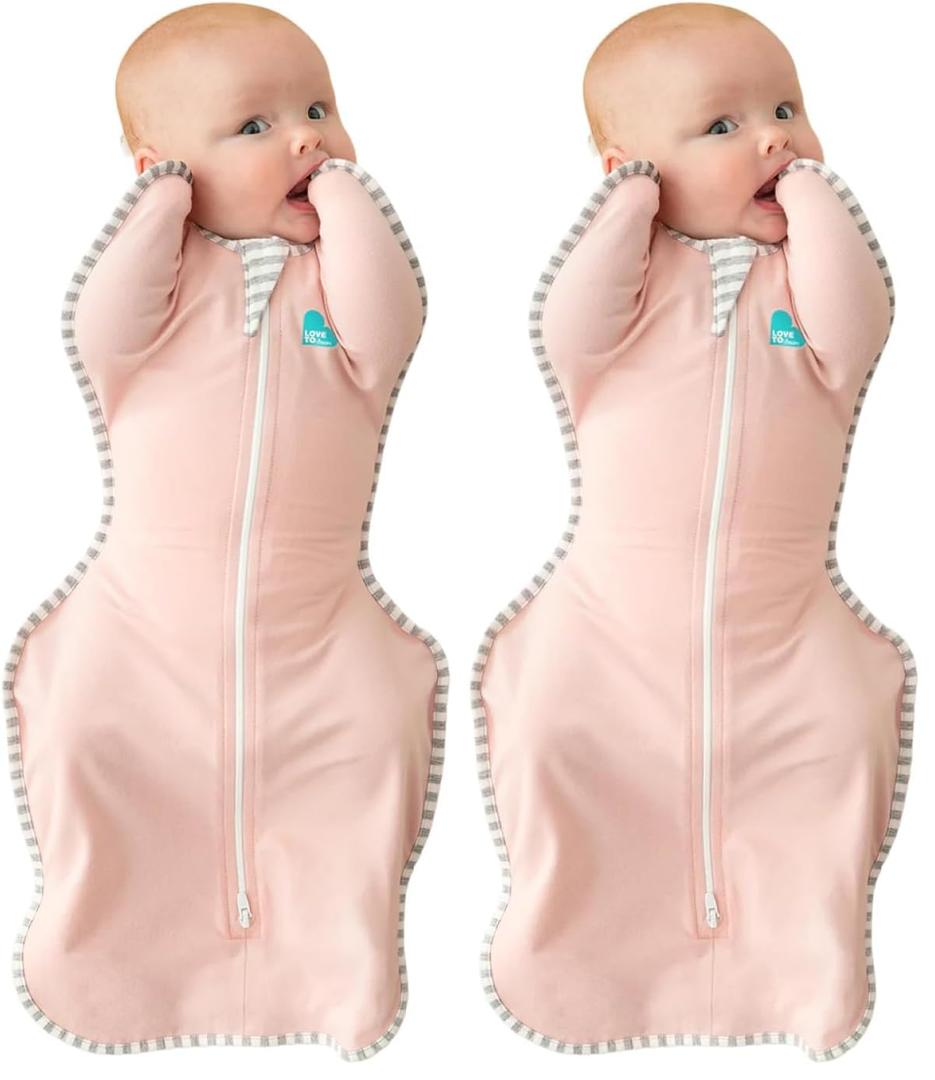 Love to Dream Swaddle UP Self-Soothing Sleep Sack 13-19 lbs., Dramatically Better Sleep, Snug Fit Calms Startle Reflex, 1.0 TOG, Dusty Pink, Medium (Pack of 2)