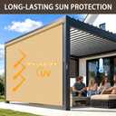 Outdoor Roller Shades for Patio, 7' W x 8' H Cordless Patio Shades Roll Up Outdoor Blinds with Splicing Design, 90% UV Protection for Porch Gazebo Pergola, 2 Poles & 1 Fabric, Sesame, 84"W x 96"H