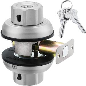EASILOK Deadbolt Lock E4 Twist-to-Lock Front Door Lock Keyless Heavy Duty Single Cylinder Deadbolt High Security with Unpickable Night Latch &Anti-Mislock Button, Zinc Alloy, Silver (1 Pack)