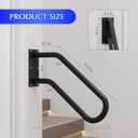 Hand Rails for Outdoor 1-2 Steps, Indoor Stairs, Bathroom, Wall Mount Non-Slip U-Shape Stair Hand Railing Black 1 Pack
