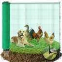 4' x 131' Temporary Fence with Posts, Plastic Temporary Fencing with Fiberglass Posts, Windproof Rope and Ground Stakes, Portable Fence Outdoor for Gardens, Chicken Coops and Outdoor Animal Protection