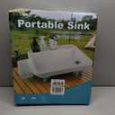 Portable Camping Sink with Electric Faucet, Adjustable Height Stand, Freestanding Outdoor Hand Washing Station, Foldable Wash Basin with Drain Hose & Soap Dispenser, Tank-Free Mobile Sink for Camping
