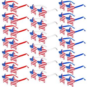 20/36 Pack 4th of July Sunglasses for Women Men, Flag Patriotic Star/Heart Glasses for Independence Day Party Accessories