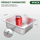 BAKPOCO Hotel Pan With Lid 1/2 Half Size - 4" Deep 4 Packs Stainless Steel Food Pan for Steam Table, Commercial Restaurant, Anti Jam, Buffet, Home