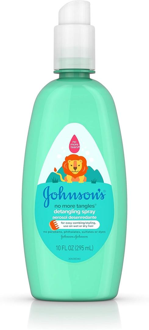 Johnson's No More Tangles Toddler & Kids Detangling Spray to Unlock Knots in Hair, Hypoallergenic & Paraben-Free, No More Tears Tear-Free Formula For Wet or Dry Hair, 10 fl. oz