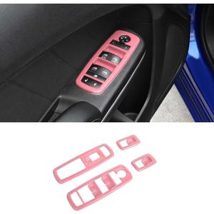RAZPOY Window Lift Switch Panel Cover Trim Compatible with Dodge Charger Durango 2011-2024 & RAM 2010-2017, Pink