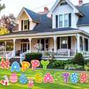WorldBazaar 15 Pcs Happy Easter Signs With Stakes Easter Decorations Outdoor Waterproof Yard Decor For Garden Wall Tree Pathway Walkway
