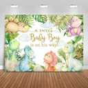 Dinosaur Baby Shower Backdrop 7x5ft Baby Dinosaur It's a Boy Baby Shower Background Party Decorations Cartoon Dino Theme Banner Photo Booth Props
